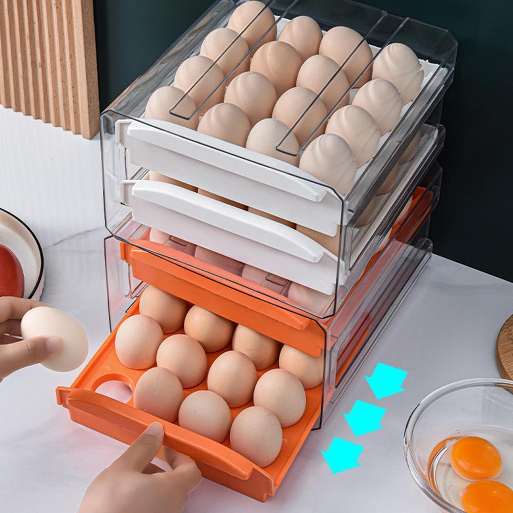 Drawer-Type Fridge Egg Storage Box 简约收纳鸡蛋盒 1个【随机颜色】