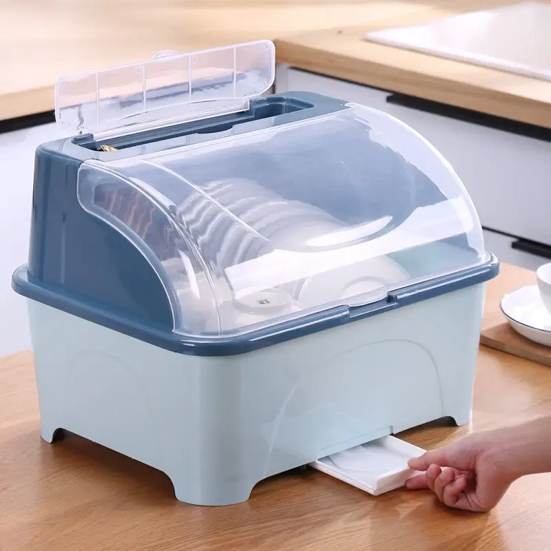 (BLUE 蓝色）Dish Drainer Storage Box 碗碟架收纳盒