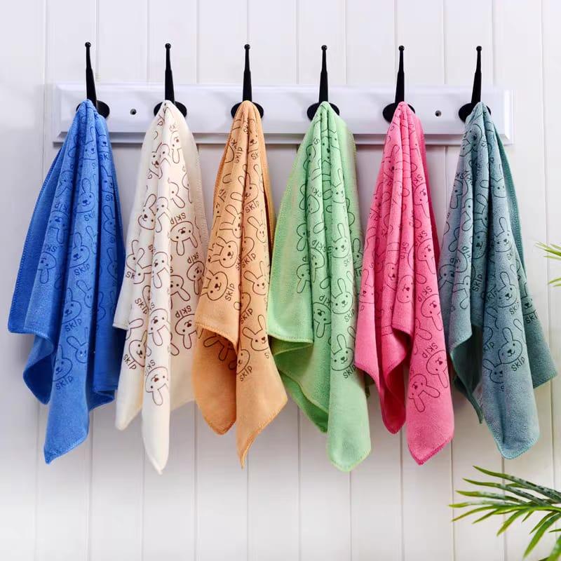 Rabbit Print Quick-Drying Face Towel 74*35  小兔子印花速干面巾 74*35